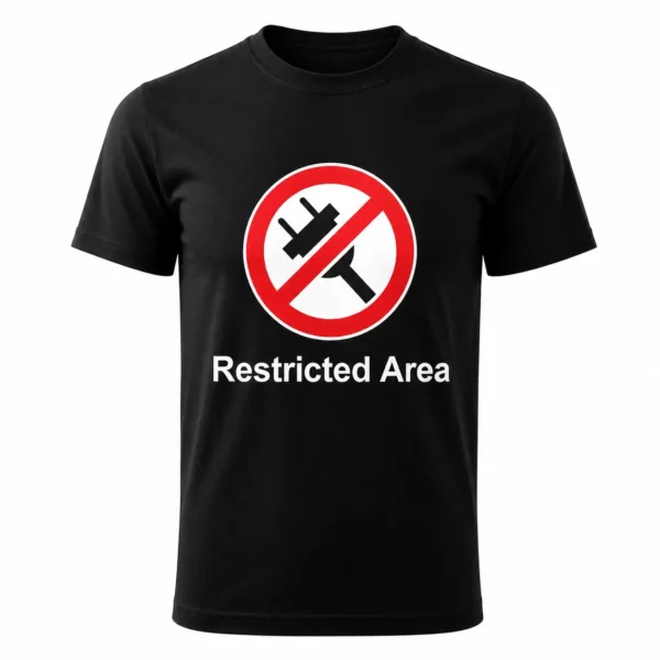 Restricted Area Electrical Hazard Graphic T Shirt0